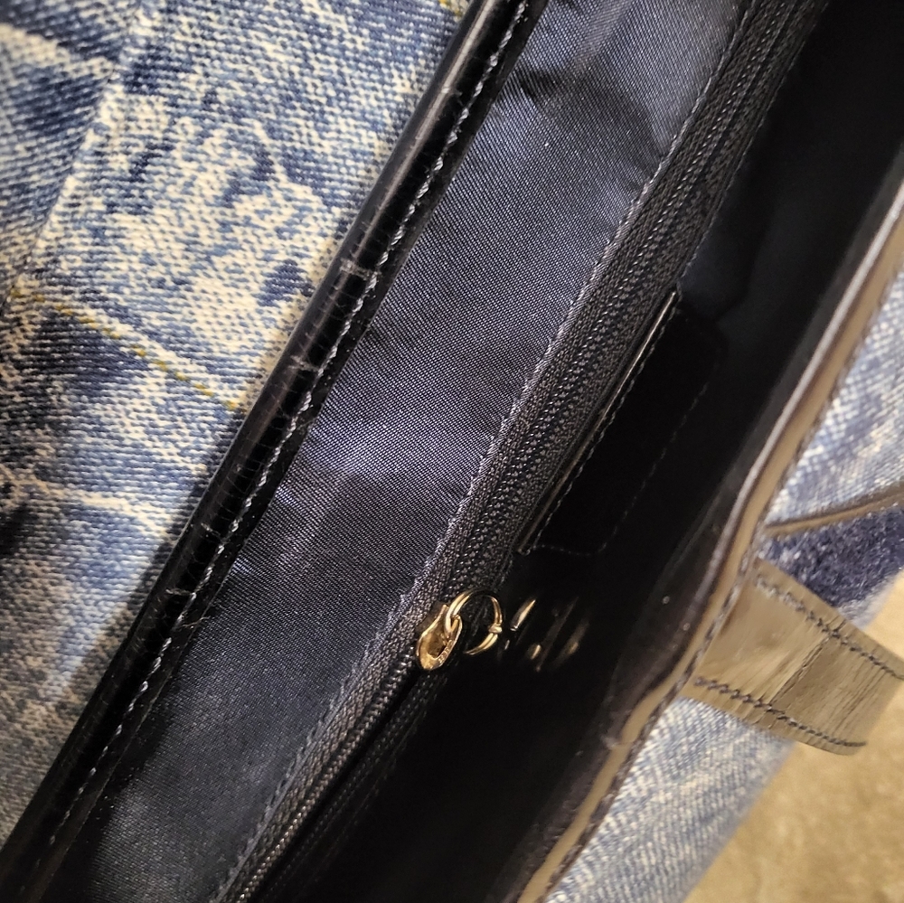 Authentic Christian Dior Patchwork Speedway denim double saddle bag - Picture 2 of 11